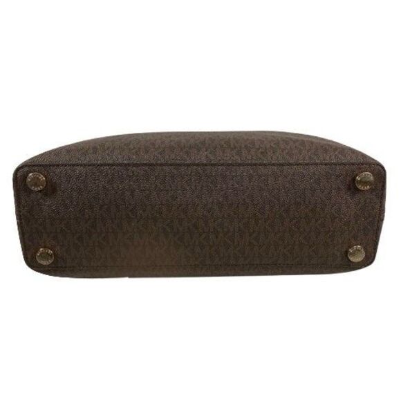 Michael Kors Camille Signature Logo & Leather Satchel Shoulder Bag Brown Pink - Picture 16 of 16